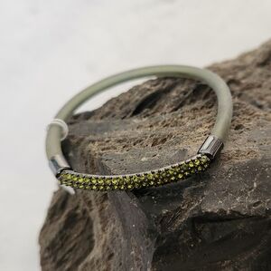 NWT Lia Sophia Green with green cut crystal bracelet